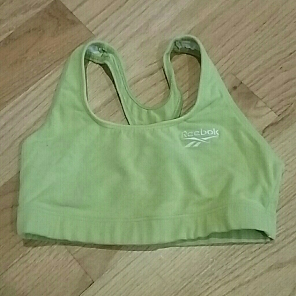 Yellow green Reebok sports bra